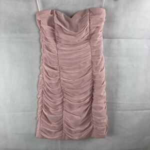 H&M Blush Pink Sweetheart Pleated Party Club Evening Mini Dress 6